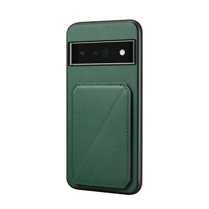 Google Pixel 6 Pro Calf Texture Leather Case with Dual Card Slots and Stand Function