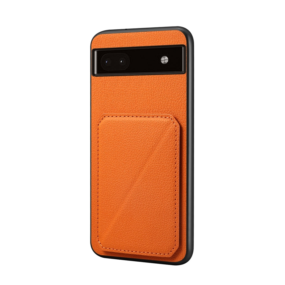 Google Pixel 6a Calf Texture Leather Case with Dual Card Slots and Stand Function