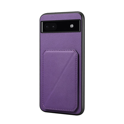 Google Pixel 6a Calf Texture Leather Case with Dual Card Slots and Stand Function