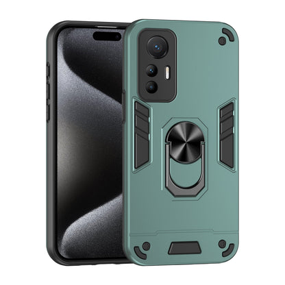 Shockproof Xiaomi 12 Lite Phone Case with 360° Rotatable Metal Ring Holder, Magnetic Car Mount Stand, Ultra-Thin PC & Silicone Protection Cover