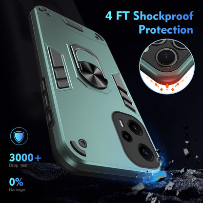 Shockproof Xiaomi Poco F5 5G Phone Case with 360° Rotatable Metal Ring Holder, Magnetic Car Mount Stand, Ultra-Thin PC & Silicone Protection Cover