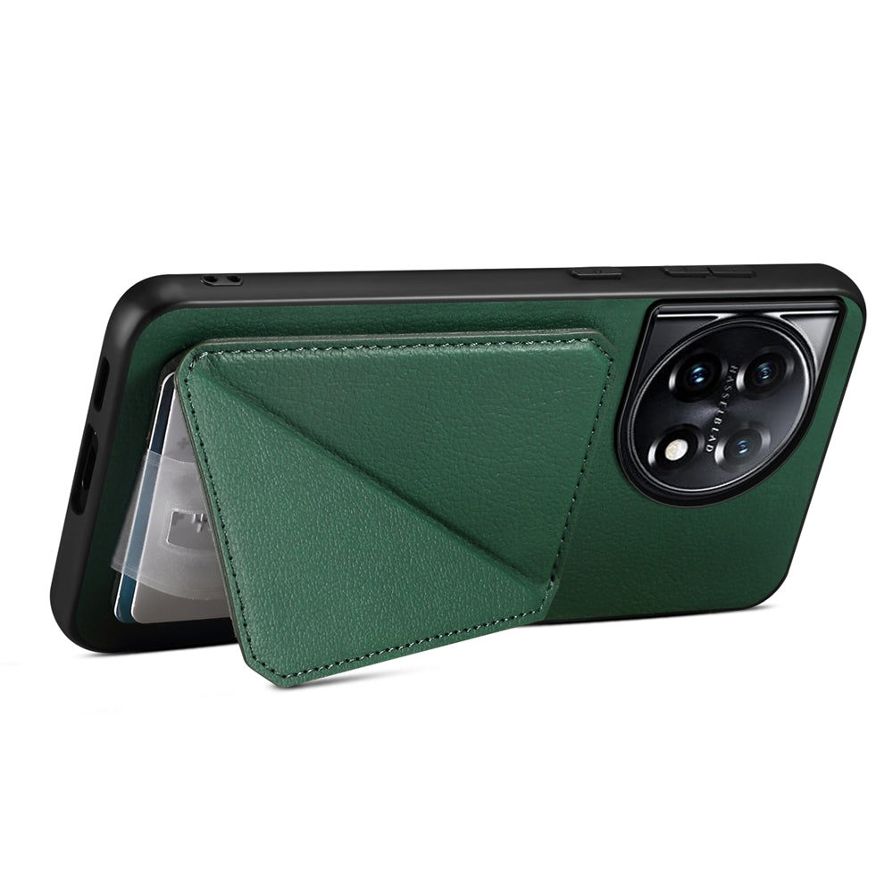 OnePlus 11 Calf Texture Leather Case with Dual Card Slots and Stand Function