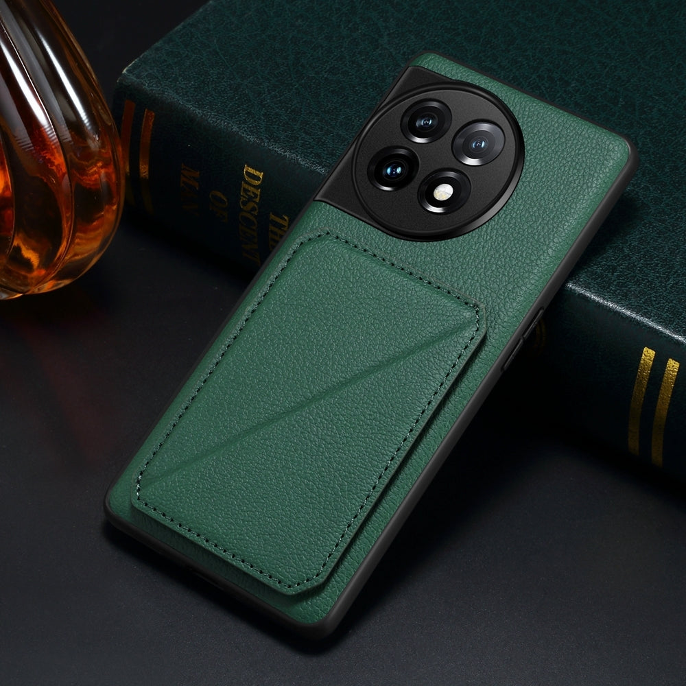 OnePlus Ace 2 Calf Texture Leather Case with Dual Card Slots and Stand Function