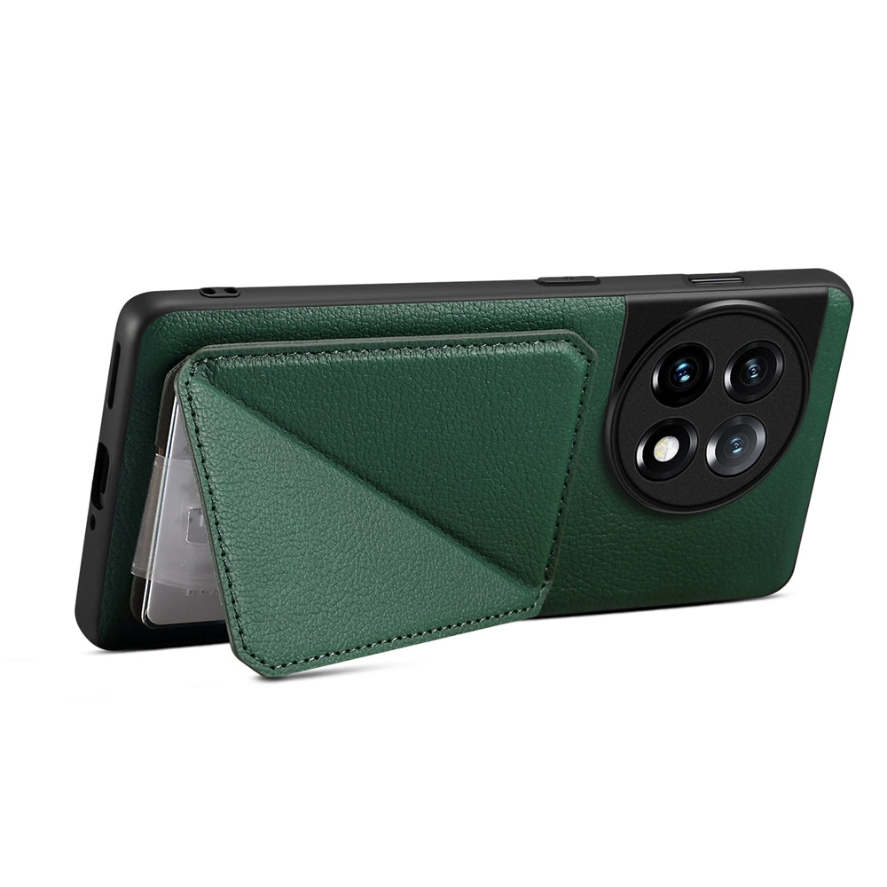OnePlus Ace 2 Calf Texture Leather Case with Dual Card Slots and Stand Function