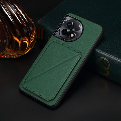 OnePlus Ace 2 Pro Calf Texture Leather Case with Dual Card Slots and Stand Function