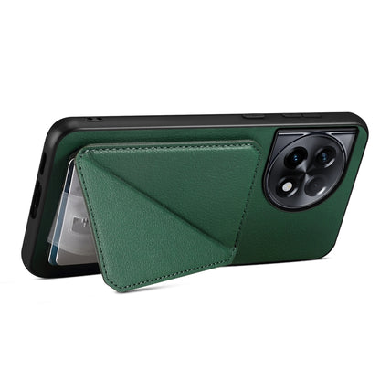 OnePlus Ace 2 Pro Calf Texture Leather Case with Dual Card Slots and Stand Function