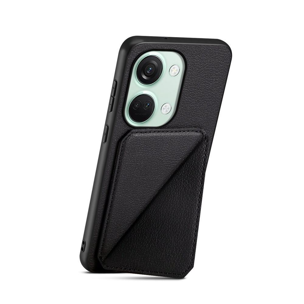 OnePlus Ace 2V Calf Texture Leather Case with Dual Card Slots and Stand Function