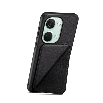 OnePlus Ace 2V Calf Texture Leather Case with Dual Card Slots and Stand Function