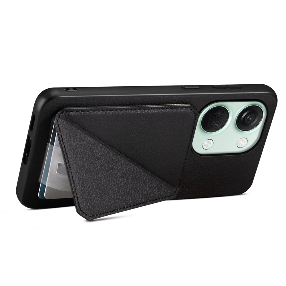 OnePlus Ace 2V Calf Texture Leather Case with Dual Card Slots and Stand Function