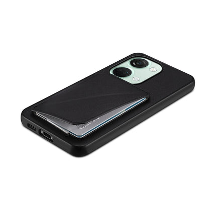 OnePlus Ace 2V Calf Texture Leather Case with Dual Card Slots and Stand Function