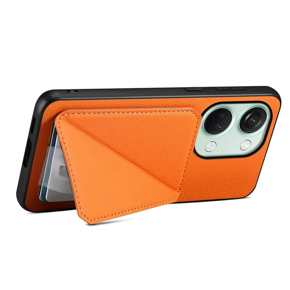 OnePlus Ace 2V Calf Texture Leather Case with Dual Card Slots and Stand Function