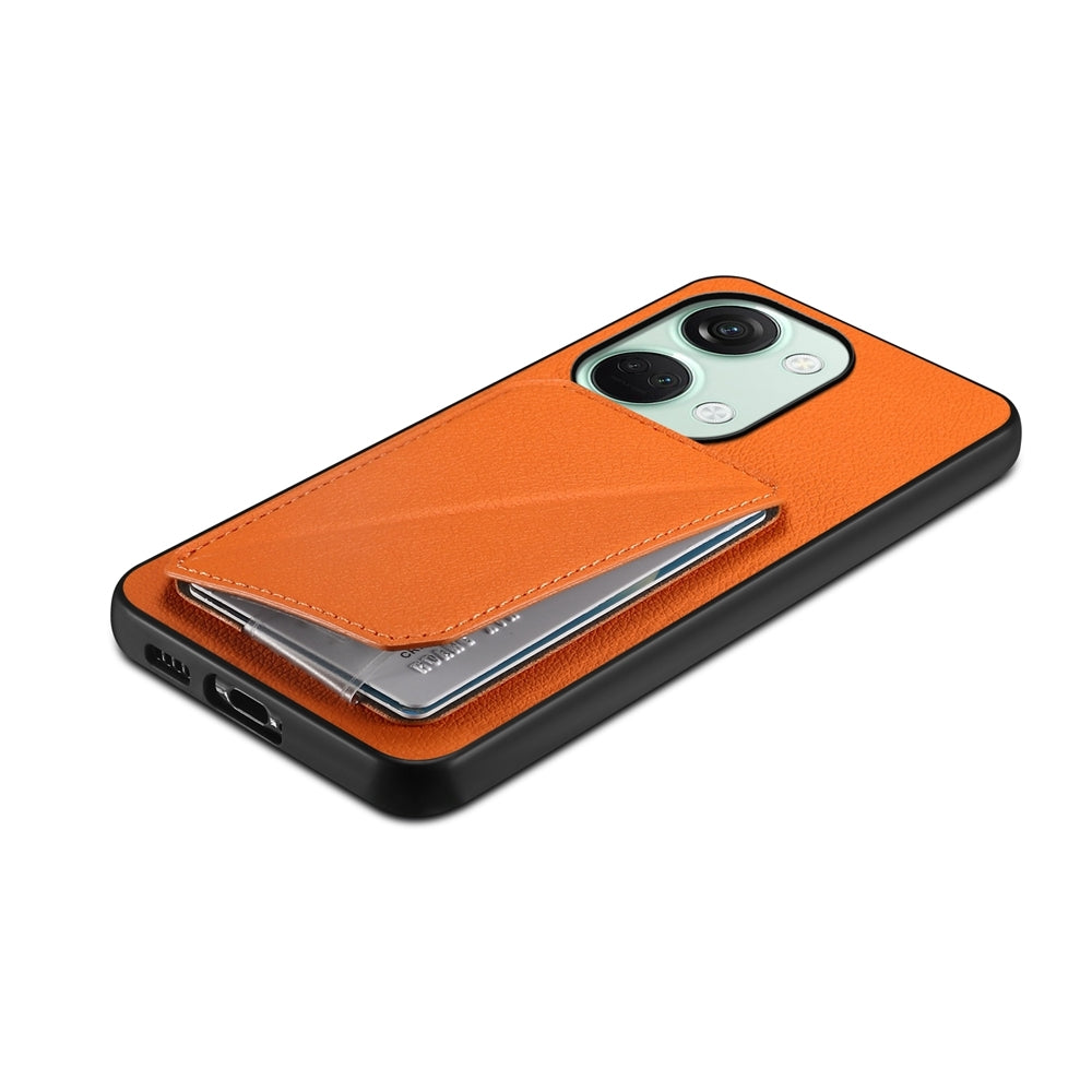 OnePlus Ace 2V Calf Texture Leather Case with Dual Card Slots and Stand Function