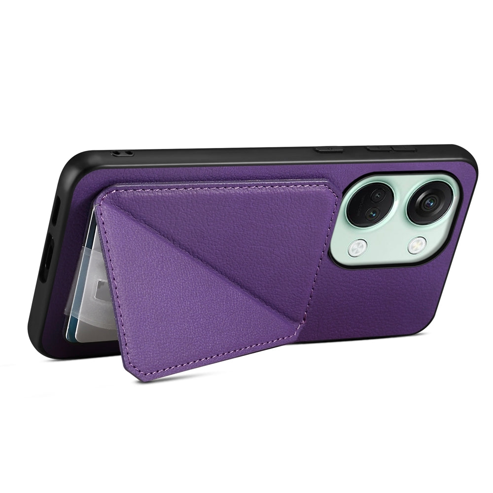 OnePlus Ace 2V Calf Texture Leather Case with Dual Card Slots and Stand Function