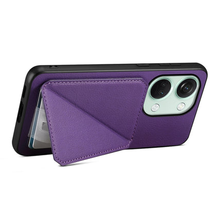 OnePlus Ace 2V Calf Texture Leather Case with Dual Card Slots and Stand Function