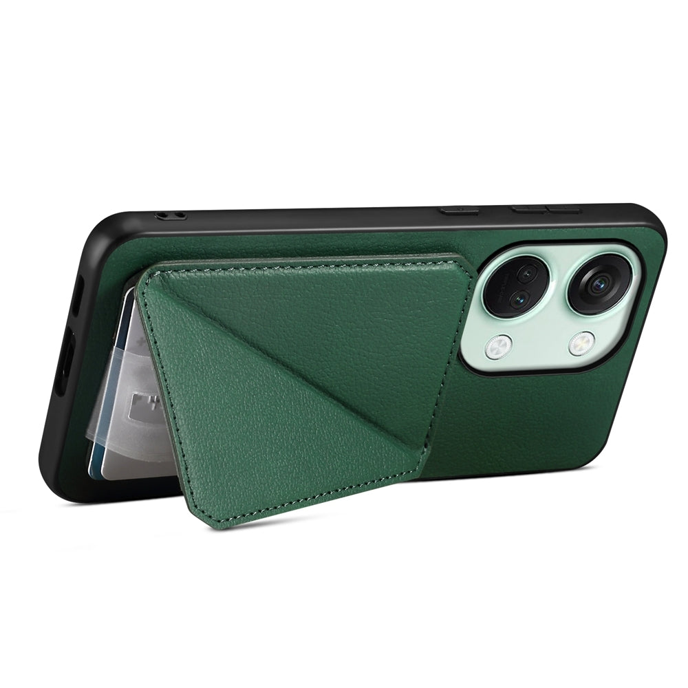 OnePlus Ace 2V Calf Texture Leather Case with Dual Card Slots and Stand Function