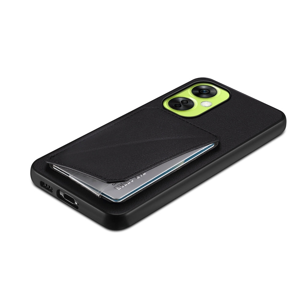 OnePlus Nord CE 3 Lite Calf Texture Leather Case with Dual Card Slots and Stand Function