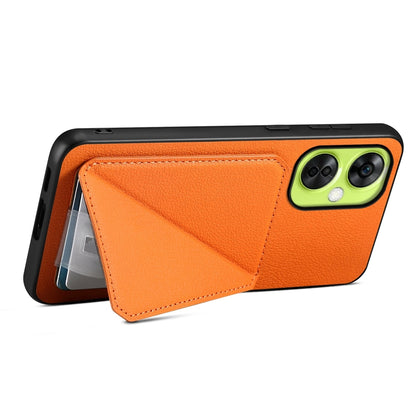 OnePlus Nord CE 3 Lite Calf Texture Leather Case with Dual Card Slots and Stand Function