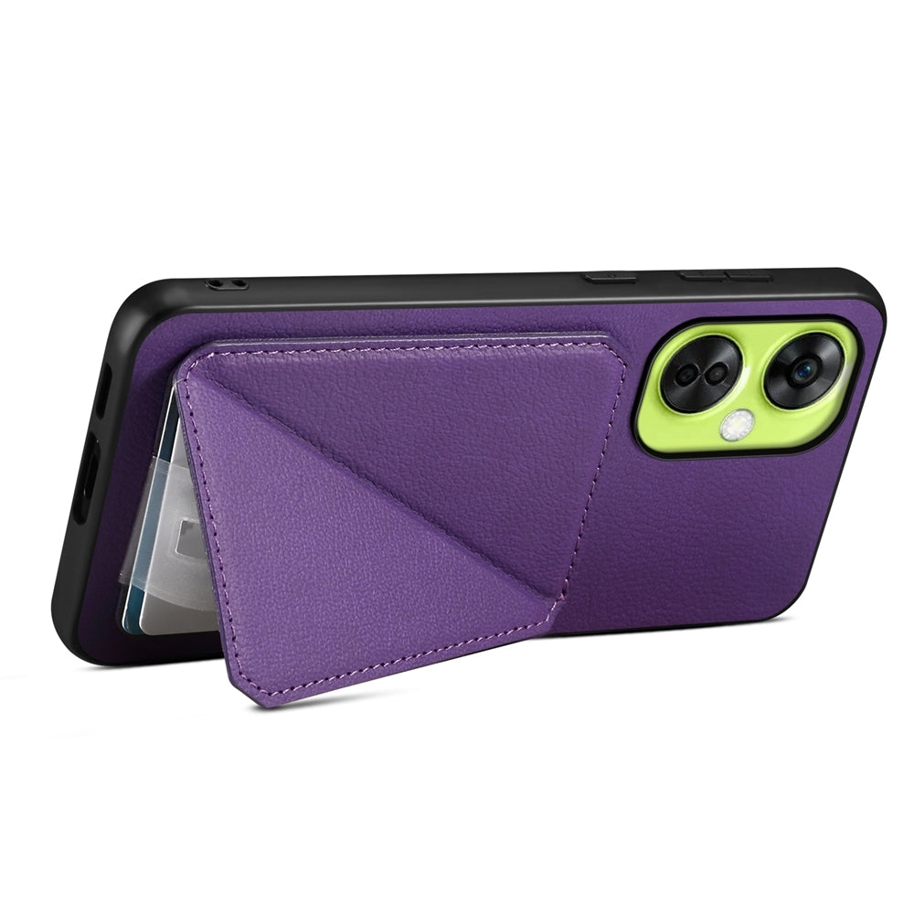 OnePlus Nord CE 3 Lite Calf Texture Leather Case with Dual Card Slots and Stand Function