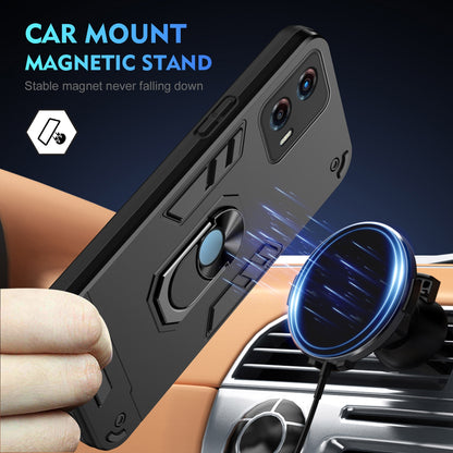 Shockproof Motorola Moto G 2023 Phone Case with 360° Rotatable Metal Ring Holder, Magnetic Car Mount Stand, Ultra-Thin PC & Silicone Protection Cover