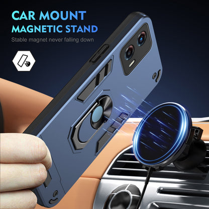 Shockproof Motorola Moto G 2023 Phone Case with 360° Rotatable Metal Ring Holder, Magnetic Car Mount Stand, Ultra-Thin PC & Silicone Protection Cover