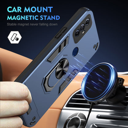 Shockproof Motorola Moto G Play 2023 Phone Case with 360° Rotatable Metal Ring Holder, Magnetic Car Mount Stand, Ultra-Thin PC & Silicone Protection Cover