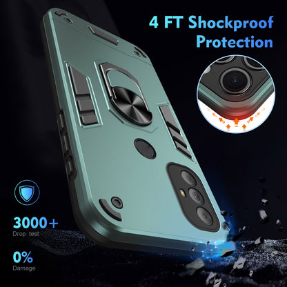 Shockproof Motorola Moto G Power 2022 Phone Case with 360° Rotatable Metal Ring Holder, Magnetic Car Mount Stand, Ultra-Thin PC & Silicone Protection Cover
