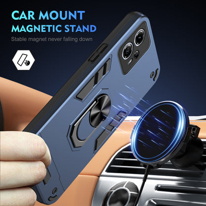 Shockproof Motorola Moto G13 Phone Case with 360° Rotatable Metal Ring Holder, Magnetic Car Mount Stand, Ultra-Thin PC & Silicone Protection Cover