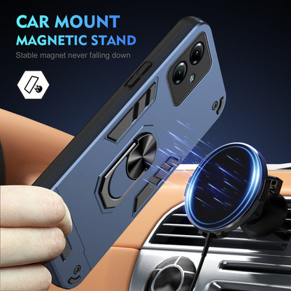 Shockproof Motorola Moto G14 Phone Case with 360° Rotatable Metal Ring Holder, Magnetic Car Mount Stand, Ultra-Thin PC & Silicone Protection Cover