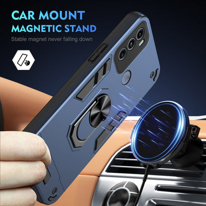 Shockproof Motorola Moto G60 Phone Case with 360° Rotatable Metal Ring Holder, Magnetic Car Mount Stand, Ultra-Thin PC & Silicone Protection Cover