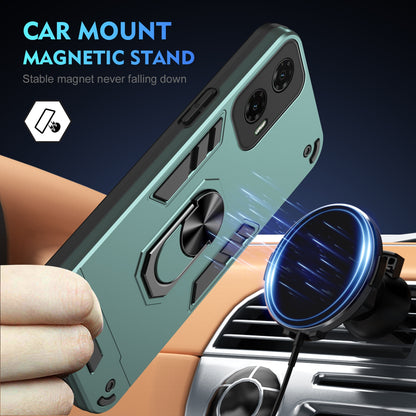 Shockproof Motorola Moto G35 Phone Case with 360° Rotatable Metal Ring Holder, Magnetic Car Mount Stand, Ultra-Thin PC & Silicone Protection Cover