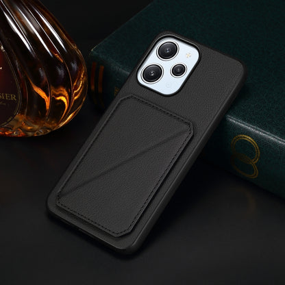 Xiaomi Redmi 12 Calf Texture Leather Case with Dual Card Slots and Stand Function