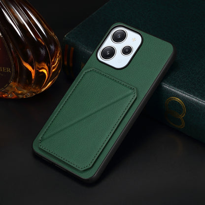 Xiaomi Note 12R Calf Texture Leather Case with Dual Card Slots and Stand Function