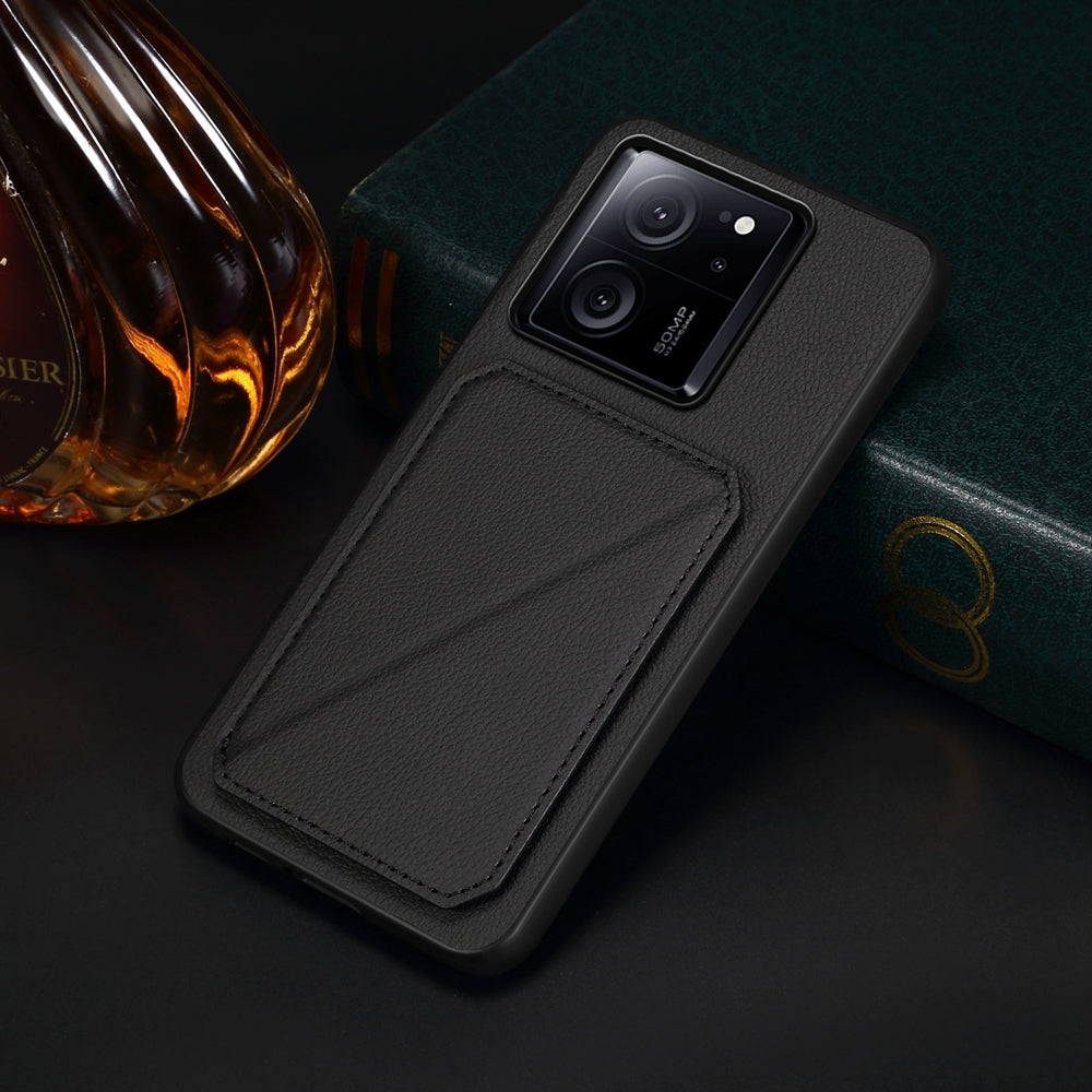 Xiaomi Redmi K60 Ultra Calf Texture Leather Case with Dual Card Slots and Stand Function