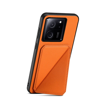 Xiaomi Redmi K60 Ultra Calf Texture Leather Case with Dual Card Slots and Stand Function