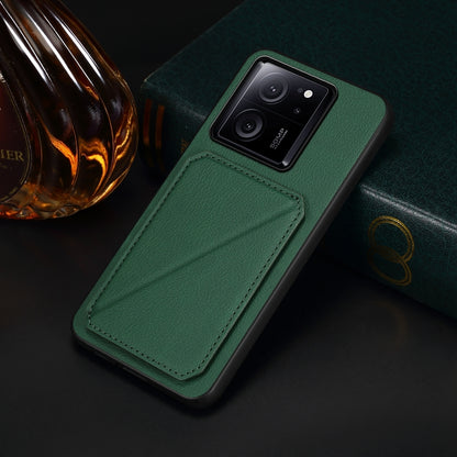 Xiaomi 13T Pro Calf Texture Leather Case with Dual Card Slots and Stand Function