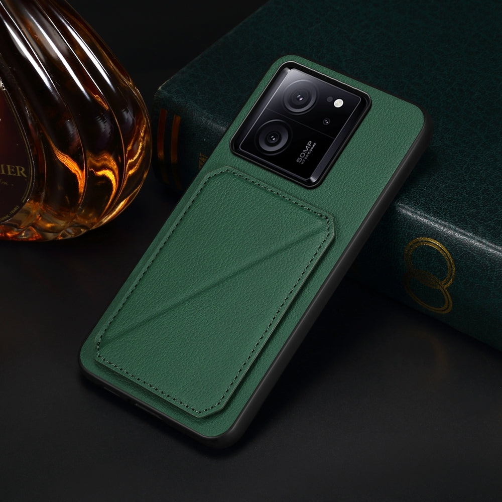 Xiaomi Redmi K60 Ultra Calf Texture Leather Case with Dual Card Slots and Stand Function