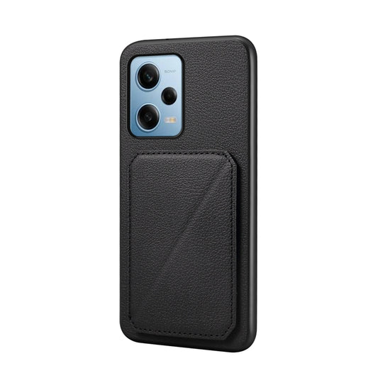 Xiaomi Redmi Note 12 Pro 5G Calf Texture Leather Case with Dual Card Slots and Stand Function