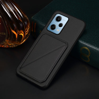 Xiaomi Redmi Note 12 Pro 5G Calf Texture Leather Case with Dual Card Slots and Stand Function