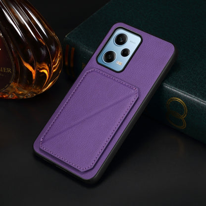 Xiaomi Redmi Note 12 Pro 5G Calf Texture Leather Case with Dual Card Slots and Stand Function