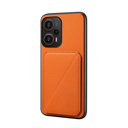 Xiaomi Redmi Note 12 Turbo Calf Texture Leather Case with Dual Card Slots and Stand Function