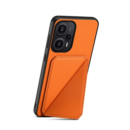 Xiaomi Redmi Note 12 Turbo Calf Texture Leather Case with Dual Card Slots and Stand Function