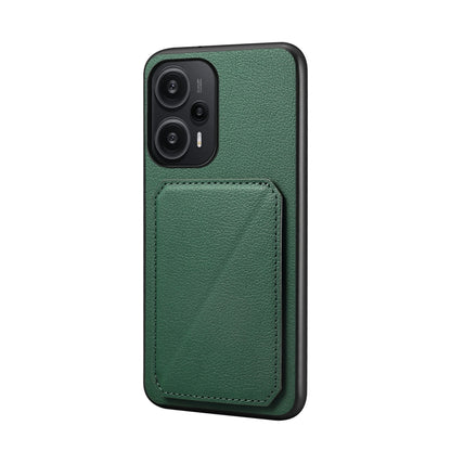 Xiaomi Redmi Note 12 Turbo Calf Texture Leather Case with Dual Card Slots and Stand Function