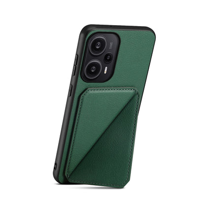 Xiaomi Redmi Note 12 Turbo Calf Texture Leather Case with Dual Card Slots and Stand Function