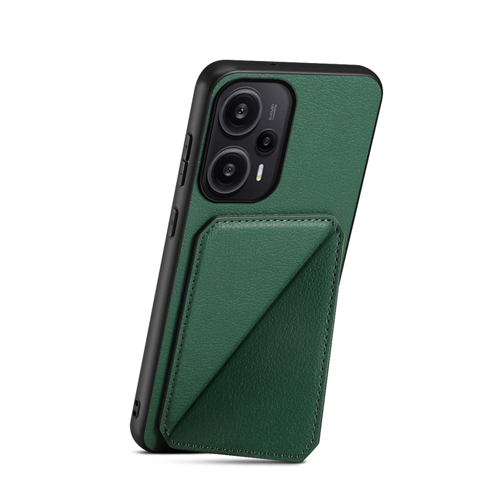 Xiaomi Poco F5 Calf Texture Leather Case with Dual Card Slots and Stand Function