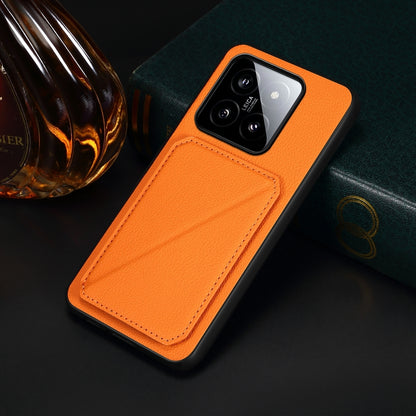 Xiaomi 14 Calf Texture Leather Case with Dual Card Slots and Stand Function