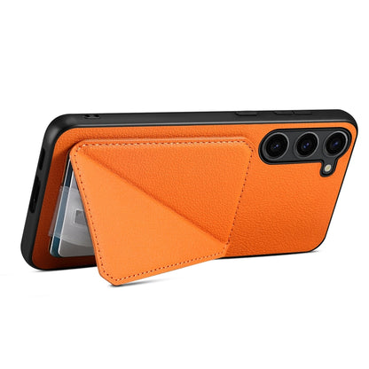 Samsung Galaxy S24 5G Calf Texture Leather Case with Dual Card Slots and Stand Function