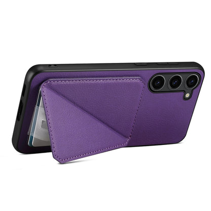 Samsung Galaxy S24 5G Calf Texture Leather Case with Dual Card Slots and Stand Function