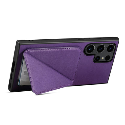 Samsung Galaxy S24 Ultra 5G Calf Texture Leather Case with Dual Card Slots and Stand Function