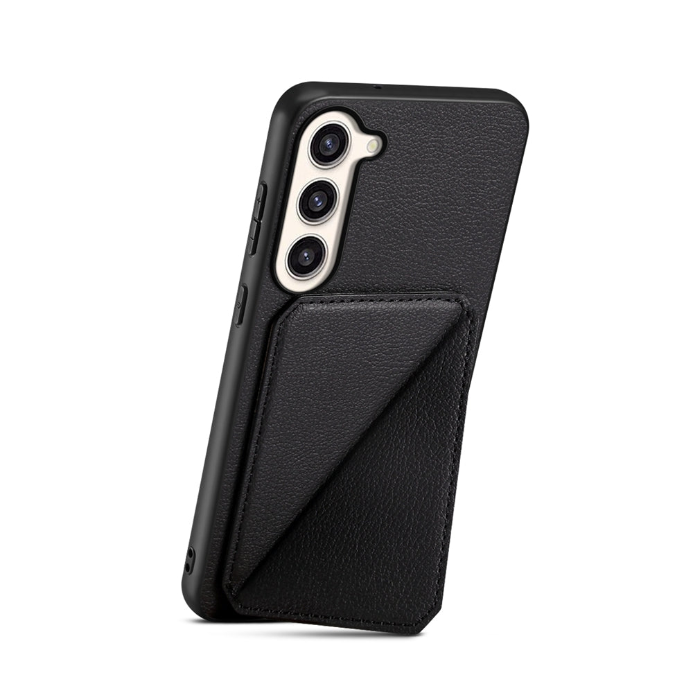 Samsung Galaxy S23+ 5G Calf Texture Leather Case with Dual Card Slots and Stand Function