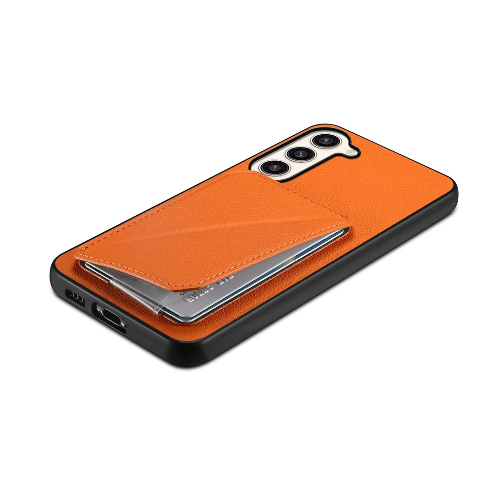 Samsung Galaxy S23+ 5G Calf Texture Leather Case with Dual Card Slots and Stand Function